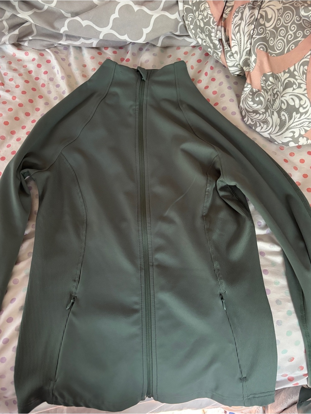 90 Degree Olive Green Zip-Up  Jacket